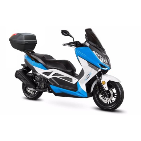 Motorroller Firejet 125 BMAX weiß-blau Euro 5 mit Topcase Scooter Roller 125 ccm 4 Takt